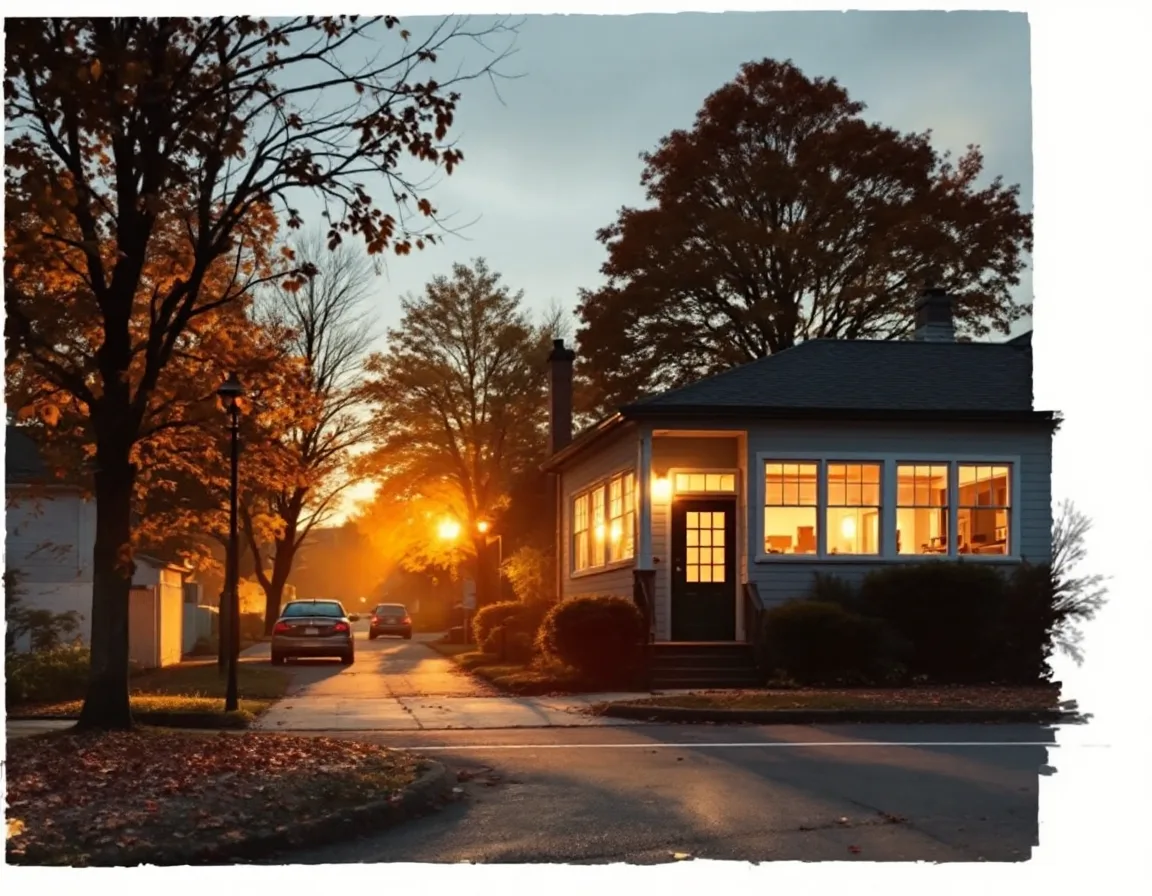 The Gavelo studio on a quiet Fairfield street at golden hour